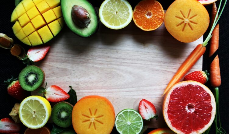 slices of fruits and vegetables